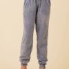 Kids Vintage Havana Kids Bottoms | Blue Washed Texture Smocked Waist Jogger