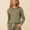 Kids Vintage Havana Kids Tops | Distressed Neckline Crewneck