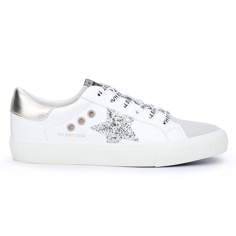 Women Vintage Havana Low Tops | Grande-White Silver Gold