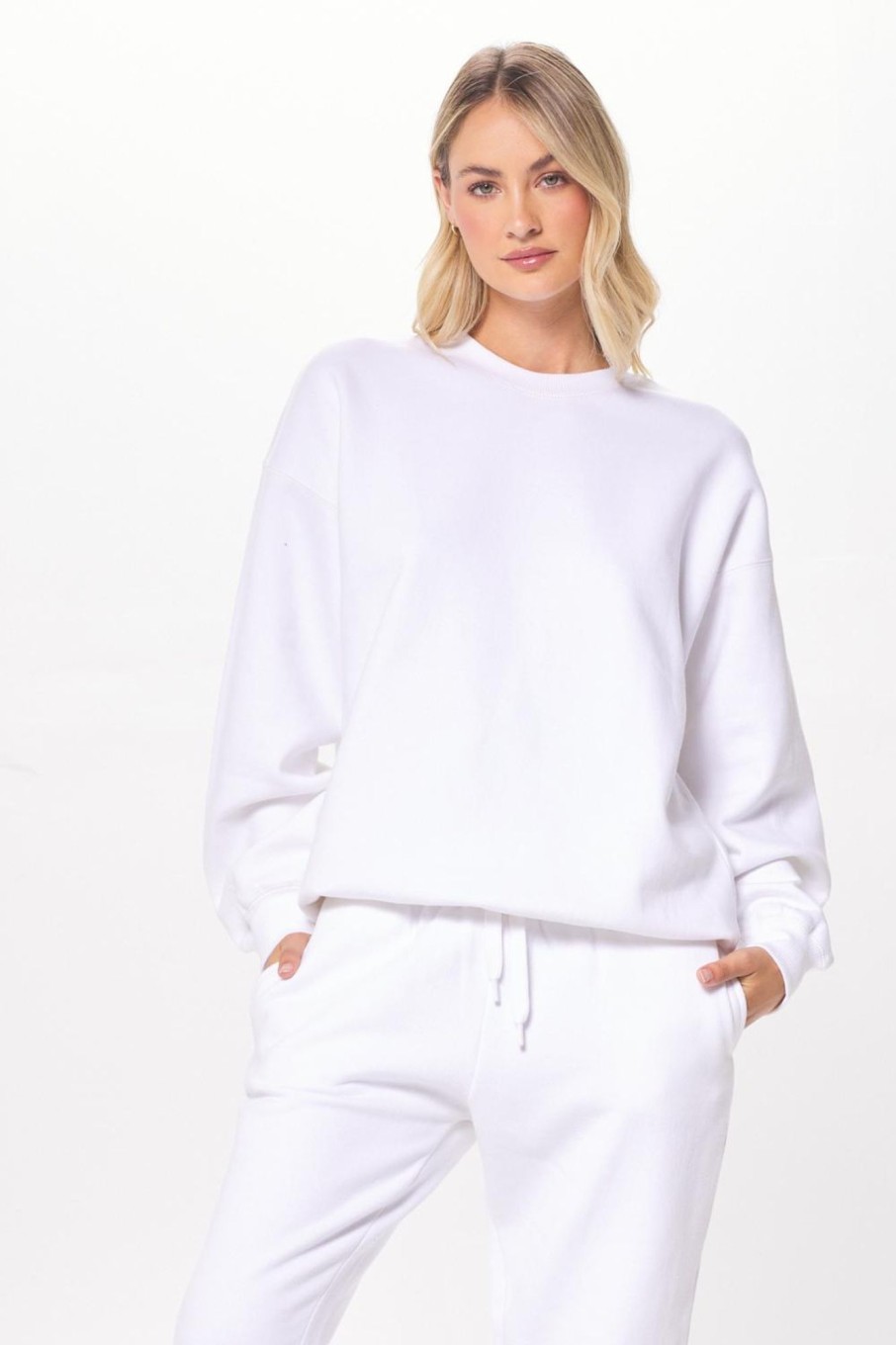 Women Vintage Havana Sweatshirts | White Proweave Crewneck Sweatshirt