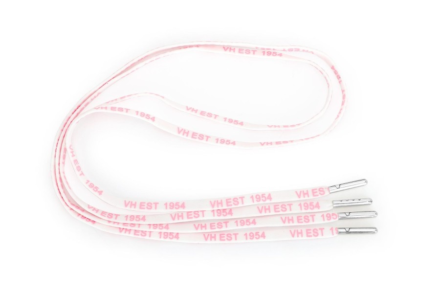 Women Vintage Havana Shoe Laces | White Pink Silver Tip Laces