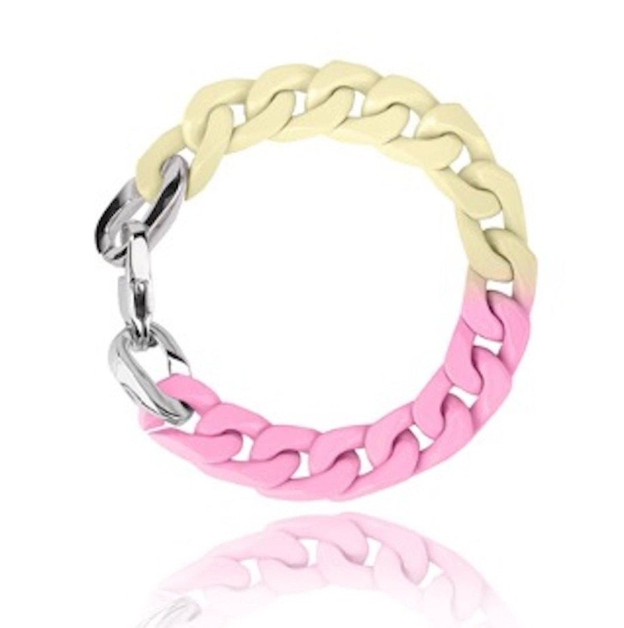 Women Vintage Havana Bracelets | Double Dip Bracelet Pink/Lemon