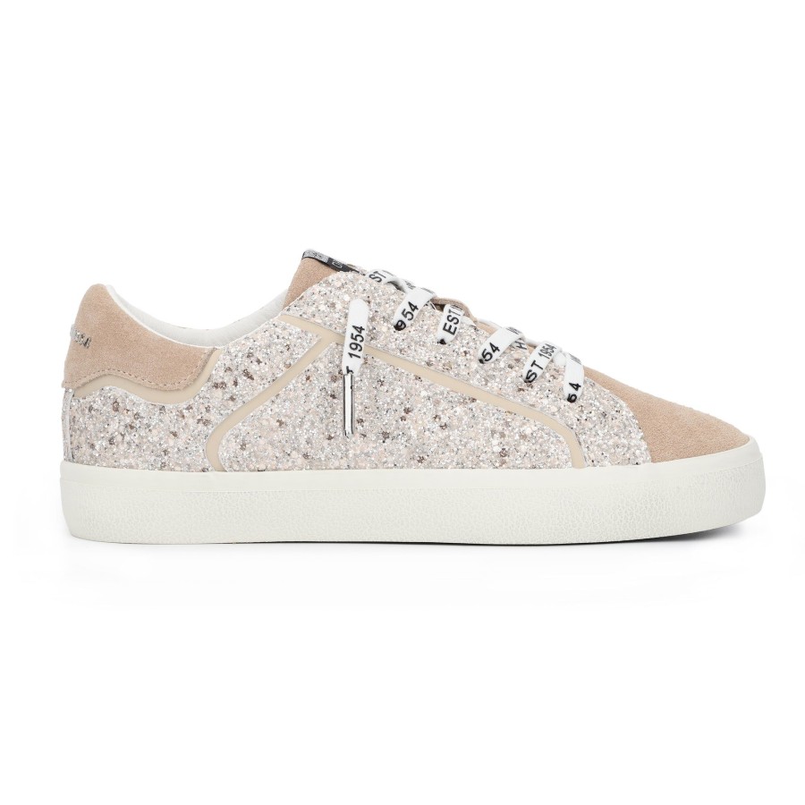 Women Vintage Havana Low Tops | Mikeyla-Nude Glitter Mix