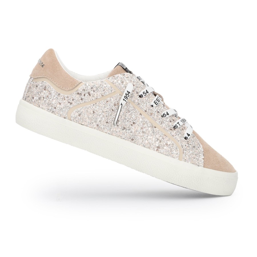 Women Vintage Havana Low Tops | Mikeyla-Nude Glitter Mix