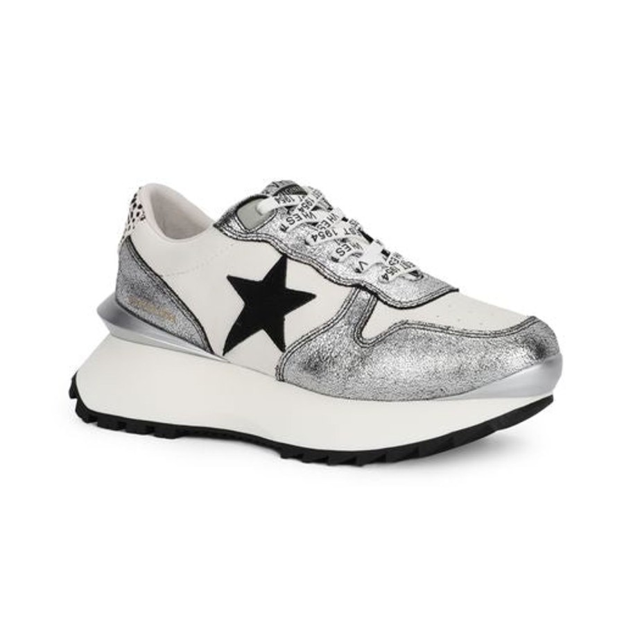 Women Vintage Havana Low Tops | Major 16-White Silver