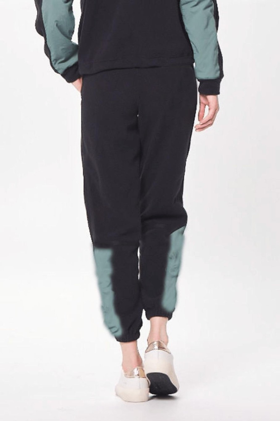 Women Vintage Havana Sweaters | Black & Hunter Green Polar Fleece Jogger