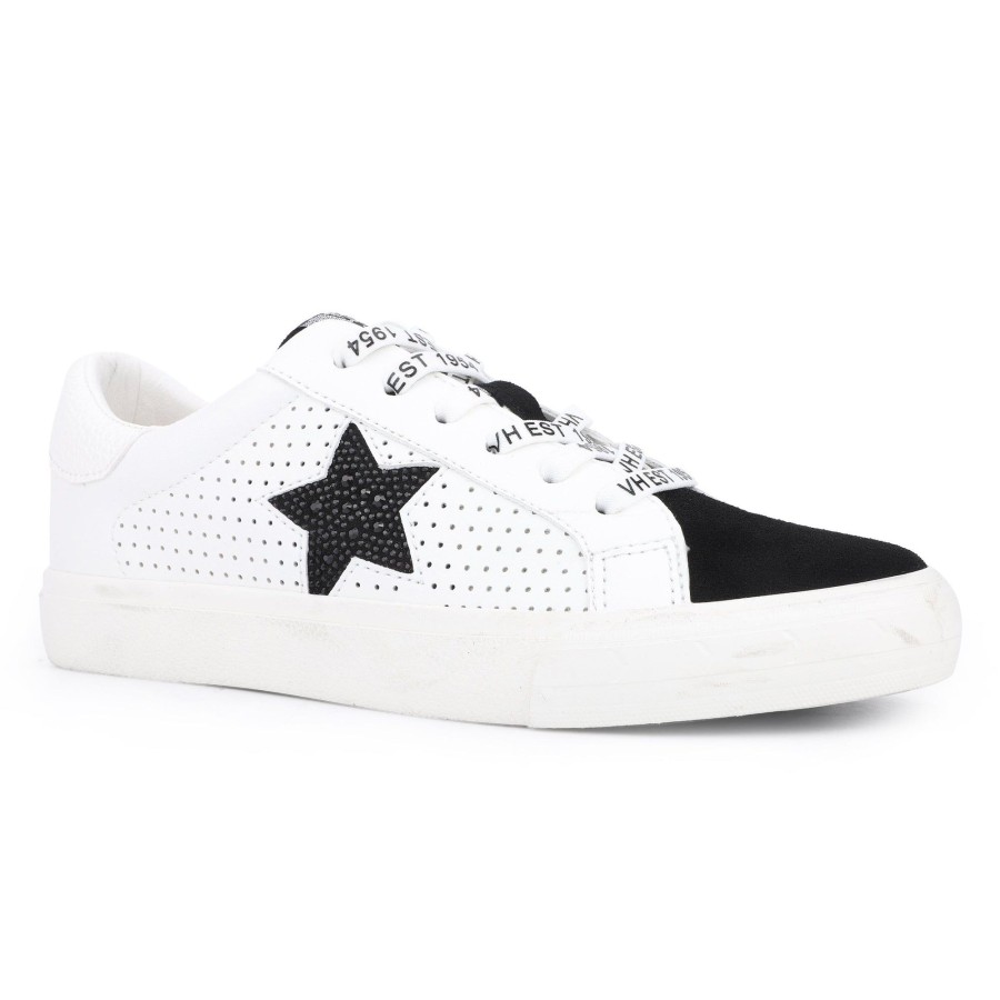 Women Vintage Havana Low Tops | Grande-White Black Rhinestones