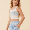 Kids Vintage Havana Kids Tie Dye | Blue Skies Ombre Tie Dye Brushed Hacci Racerback Crop Top