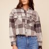 Women Vintage Havana Outerwear | Chocolate Brown Flannel Plaid Shirting