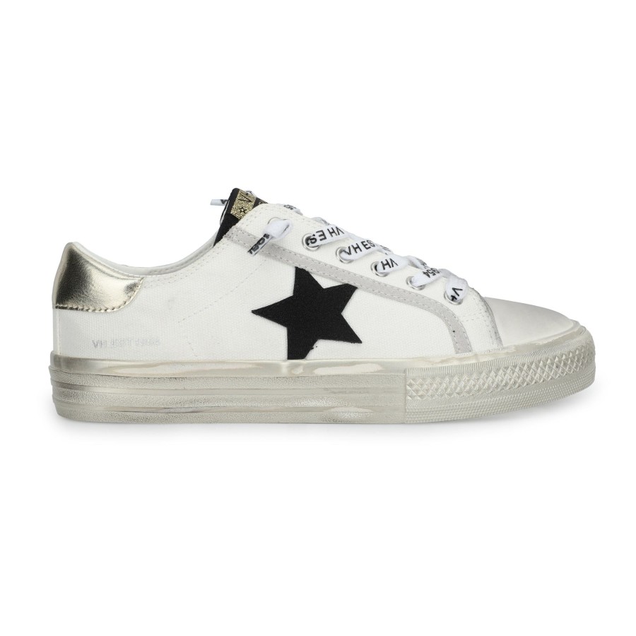 Women Vintage Havana Low Tops | Alive 21-White Black Gold