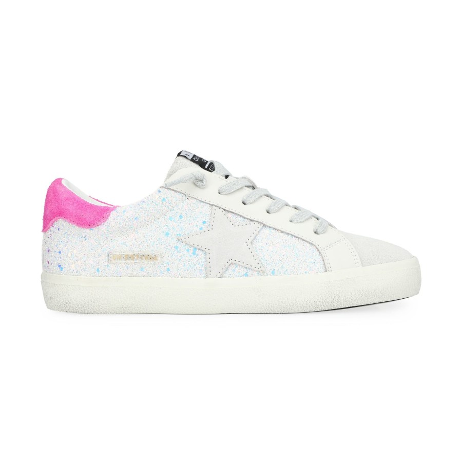 Women Vintage Havana Low Tops | Flair 32-Pink Suede/Multi Glitter