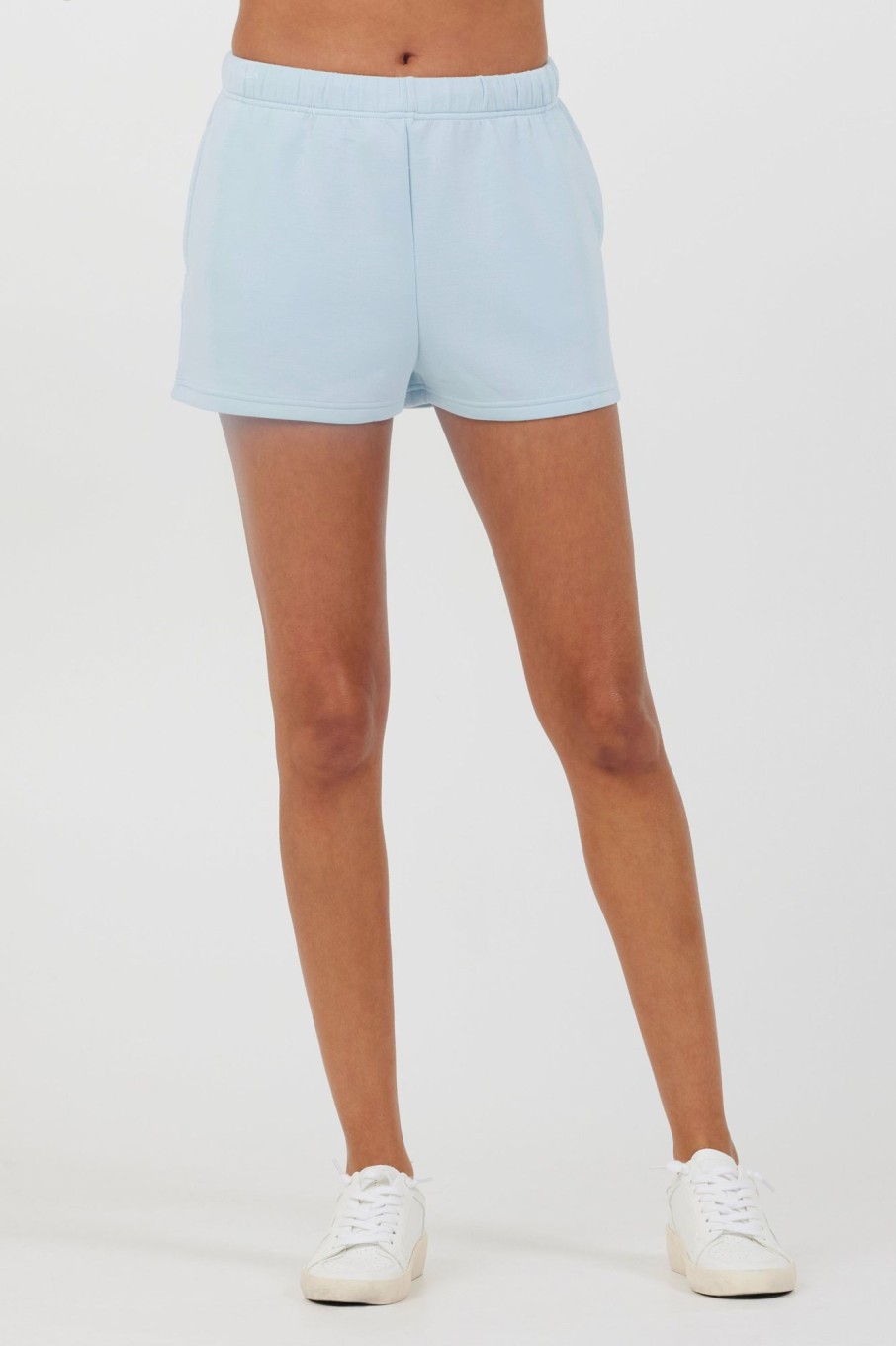 Women Vintage Havana Shorts | Sailboat Blue Cloud Fleece Shorts