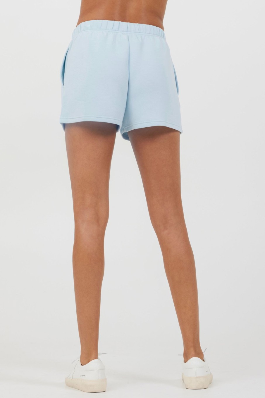 Women Vintage Havana Shorts | Sailboat Blue Cloud Fleece Shorts