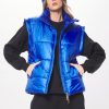 Women Vintage Havana Outerwear | Cobalt Blue Oversized Puffer Vest