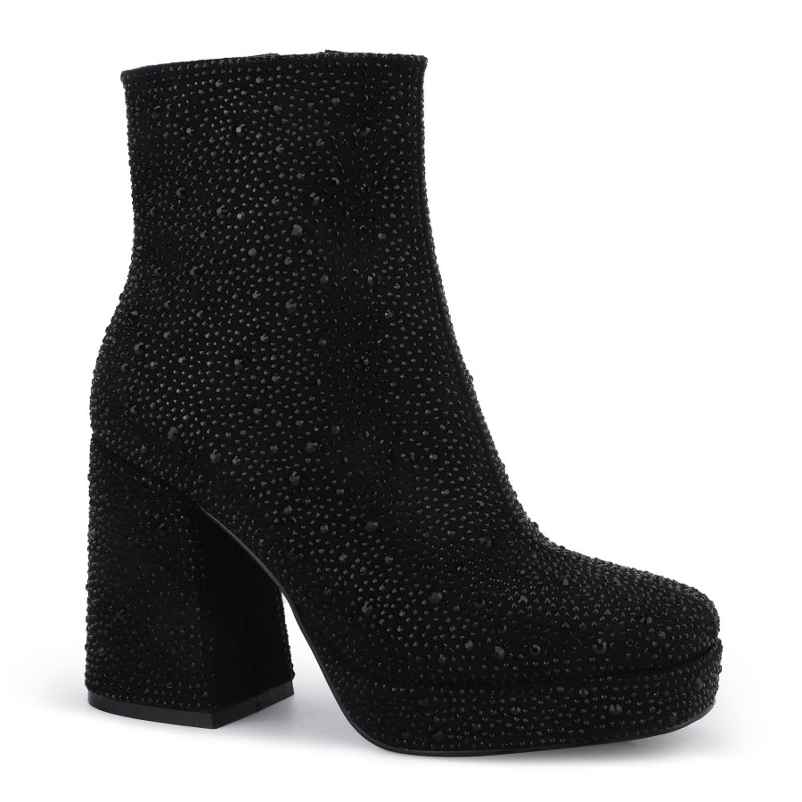 Women Vintage Havana Boots & Booties | Bayside-Black Rhinestone