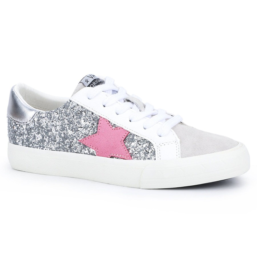 Women Vintage Havana Low Tops | Grande-White Silver Pink