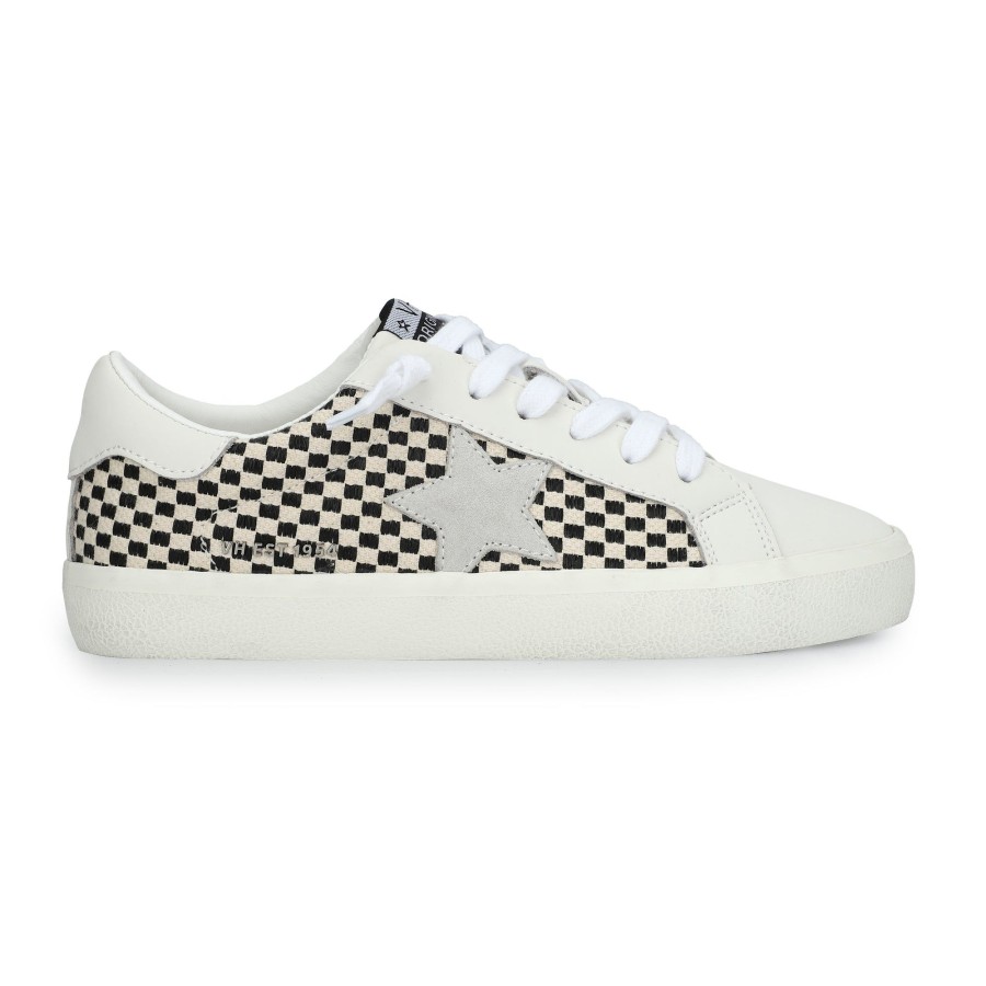 Women Vintage Havana Low Tops | Flair 40-Black/White Natural Checkered