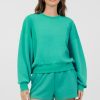 Women Vintage Havana Sweatshirts | Caribbean Turquoise Cloud Fleece Crewneck