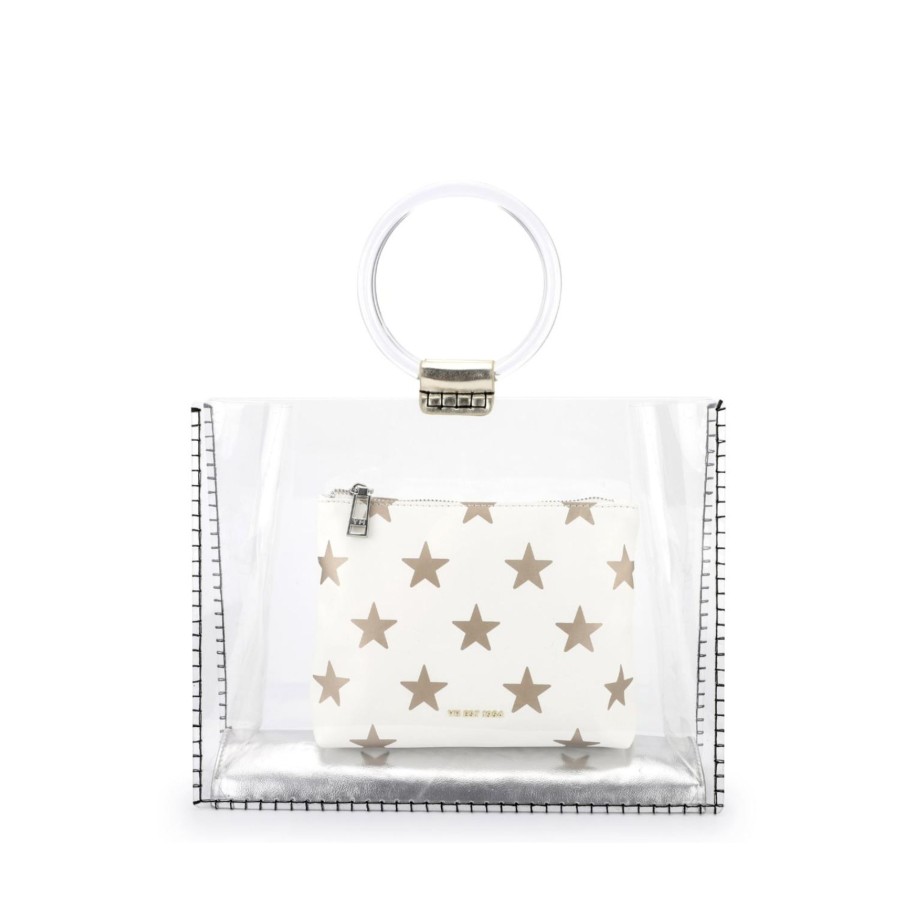 Women Vintage Havana Top Handle | Molly Bag-White/Gold