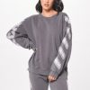 Women Vintage Havana Sweatshirts | Ash Grey Brushed Fleece Crewneck W/Applique