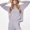 Women Vintage Havana Sweaters | Cool Grey Plush Knit Pullover Hoodie