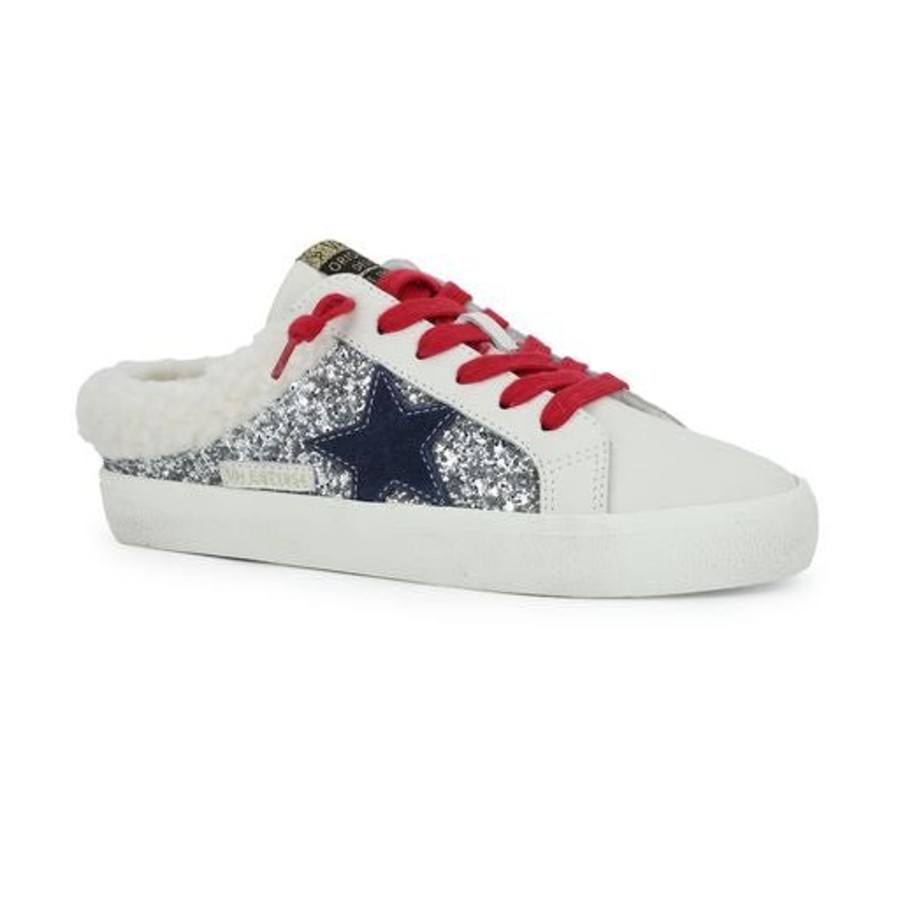 Women Vintage Havana Slide Sneakers | Hearty 12-Silver Glitter Multi