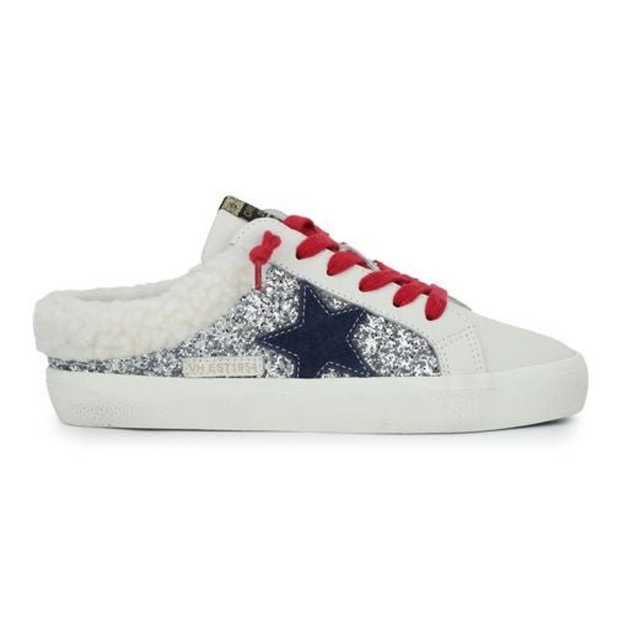 Women Vintage Havana Slide Sneakers | Hearty 12-Silver Glitter Multi