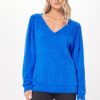 Women Vintage Havana Sweaters | Cerulean Fuzzy Tunic Sweater