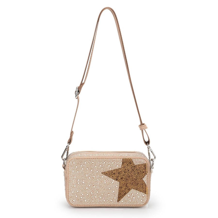 Women Vintage Havana Small Bag | Mini Meme-Gold Rhinestone