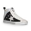 Women Vintage Havana High Tops | Alive High 1- Black Silver Multi