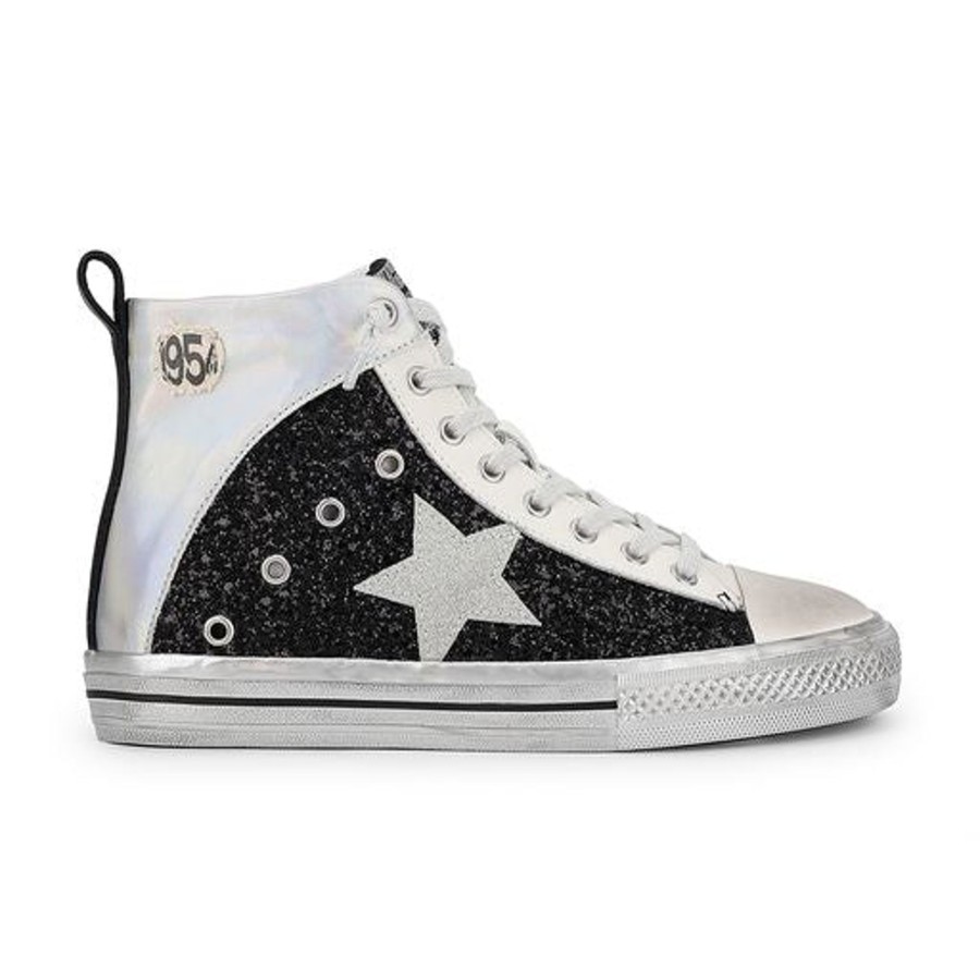 Women Vintage Havana High Tops | Alive High 1- Black Silver Multi