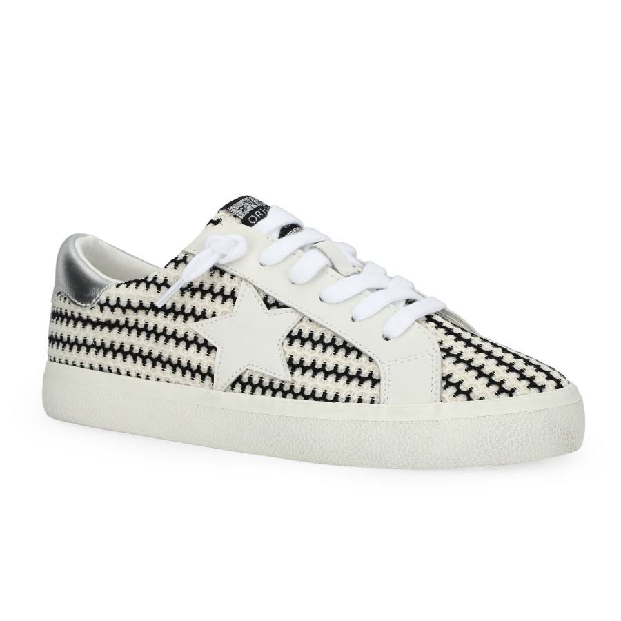 Women Vintage Havana Low Tops | Flair 45-Black/White Crochet