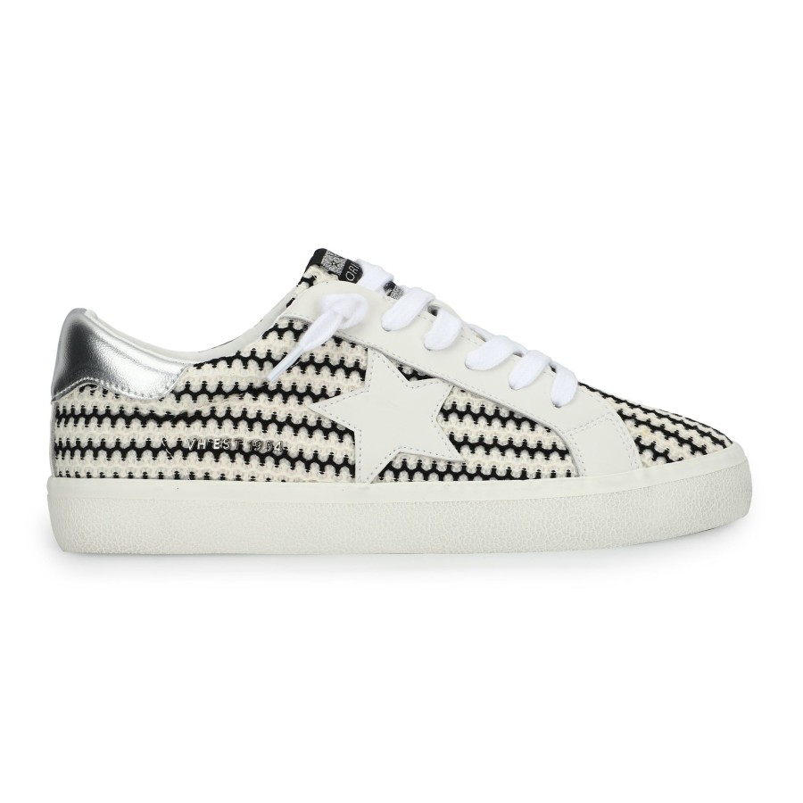 Women Vintage Havana Low Tops | Flair 45-Black/White Crochet