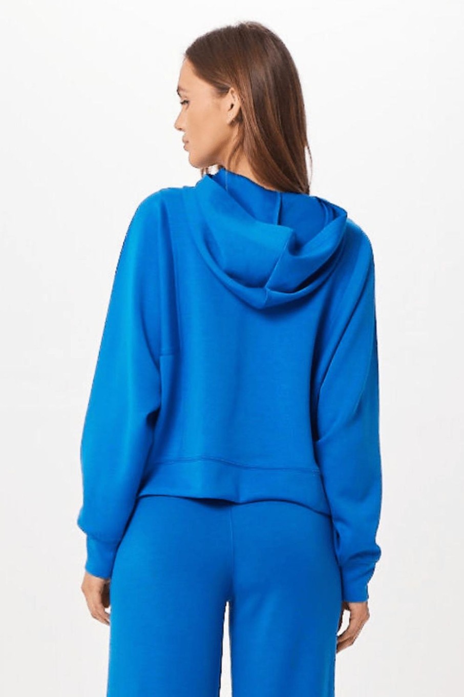 Women Vintage Havana Hoodies | Cobalt Cloud Half Zip Pullover Hoodie