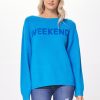 Women Vintage Havana Sweaters | Blue W/Royal "Weekend" Jacquard Tunic Sweater