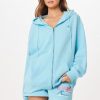 Women Vintage Havana Sweatshirts | Tropical Blue Malibu Jet Setter Surf Wash Zip Up