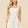 Women Vintage Havana Dresses | White Lacey Trim Layered Dress