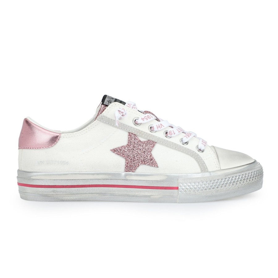 Women Vintage Havana Low Tops | Alive 25-White Pink