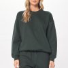 Women Vintage Havana Sweatshirts | Deep Emerald Green Proweave Crewneck Sweatshirt