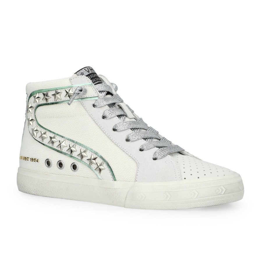 Women Vintage Havana High Tops | Gadol High 17-Metallic Green/White