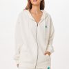 Women Vintage Havana Sweatshirts | White St. Barth Jet Setter Surf Wash Zip Up