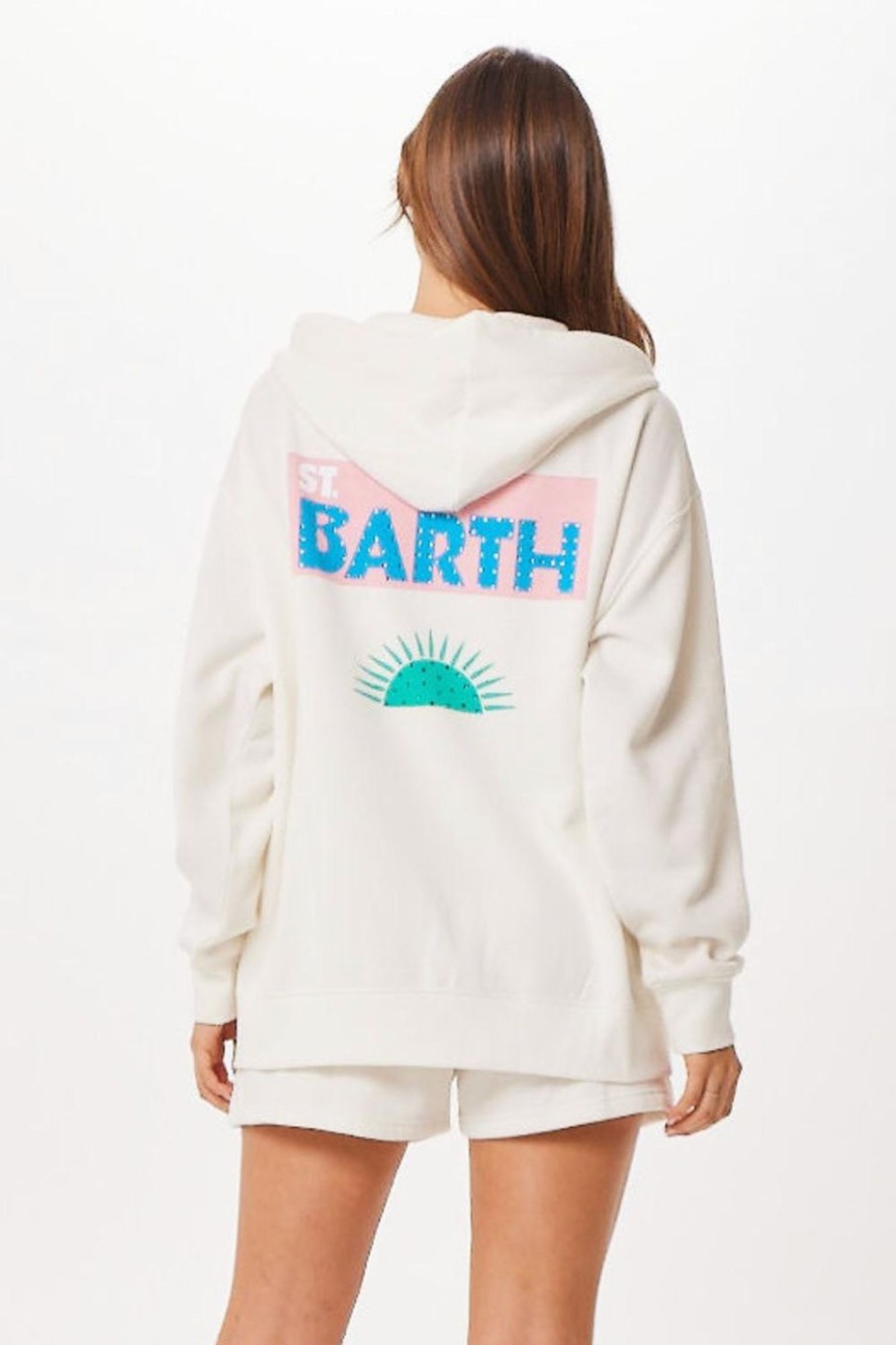 Women Vintage Havana Sweatshirts | White St. Barth Jet Setter Surf Wash Zip Up