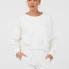 Women Vintage Havana Sweatshirts | White Essential Fleece Crewneck