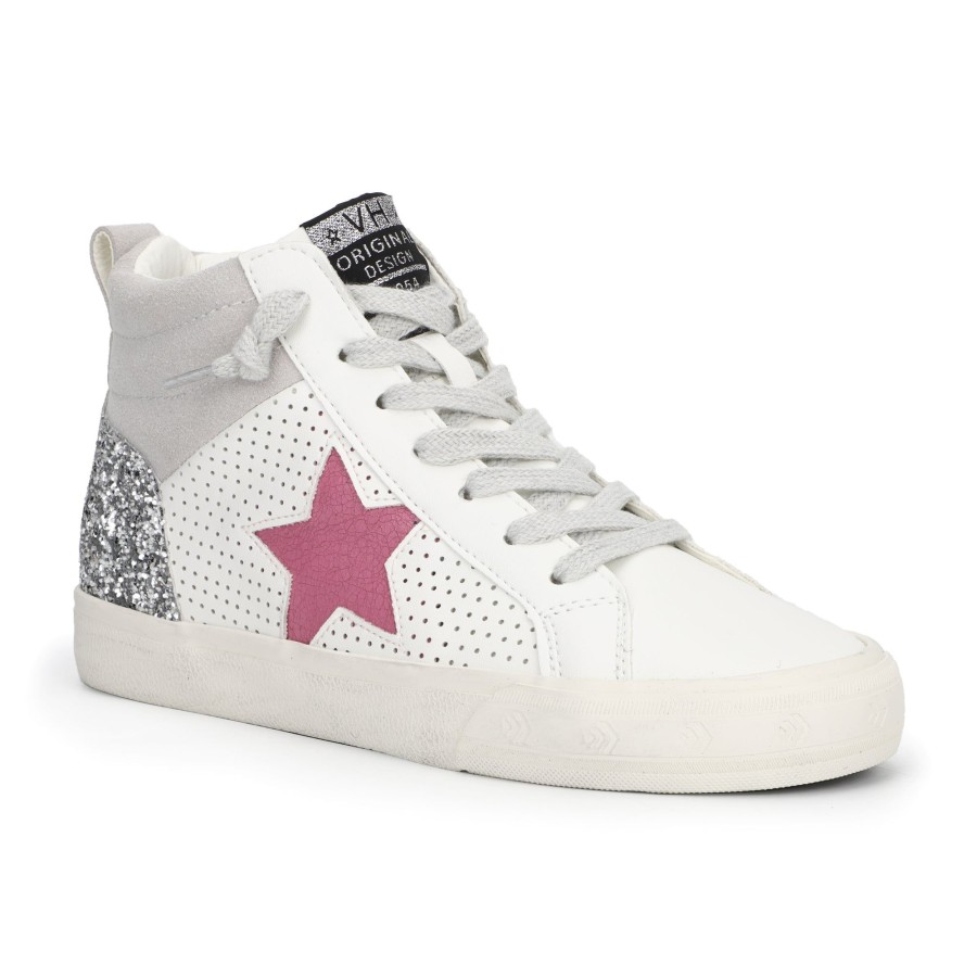 Women Vintage Havana High Tops | Lester-White Grey Pink