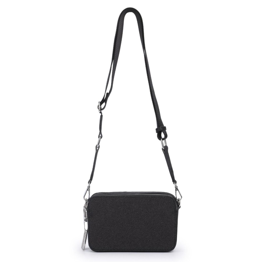 Women Vintage Havana Crossbody | Henna Bag-Black Metallic