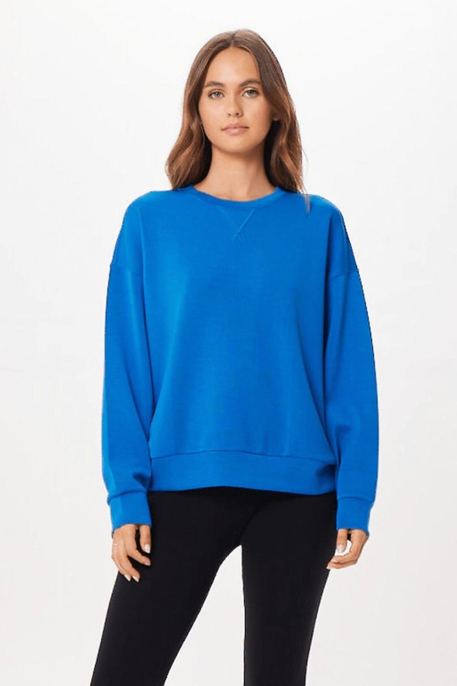 Women Vintage Havana Sweatshirts | Cobalt Cloud Fleece Crewneck