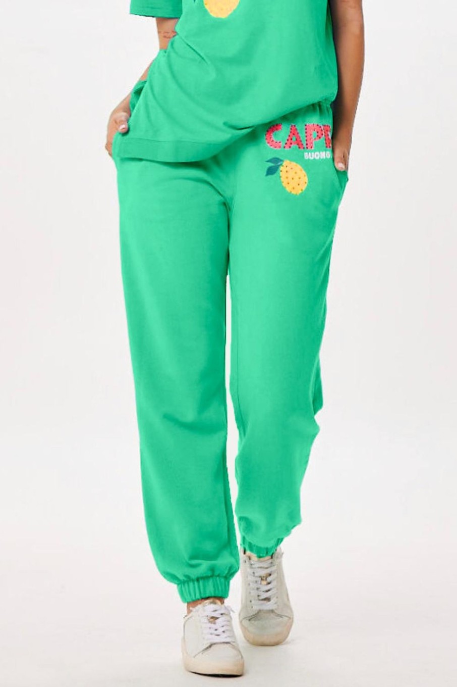 Women Vintage Havana Joggers | Surf Green Capri Jet Setter Surf Wash Jogger