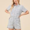 Women Vintage Havana Jumpers & Rompers | Denim Button Front Romper