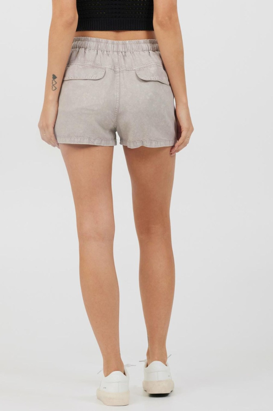 Women Vintage Havana Shorts | Khaki Tencel Cargo Shorts