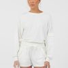 Women Vintage Havana Sweatshirts | White Cord Terry Crewneck